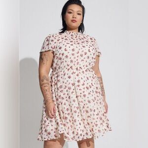 Torrid ditzy floral midi length garden party dress